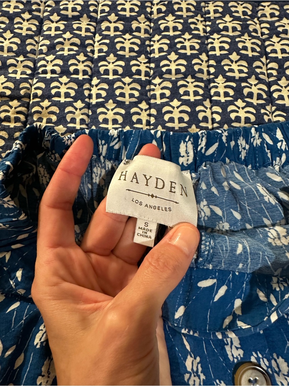 Hayden Blue Floral Faux Button-Down Midi Skirt - Picture 4 of 7